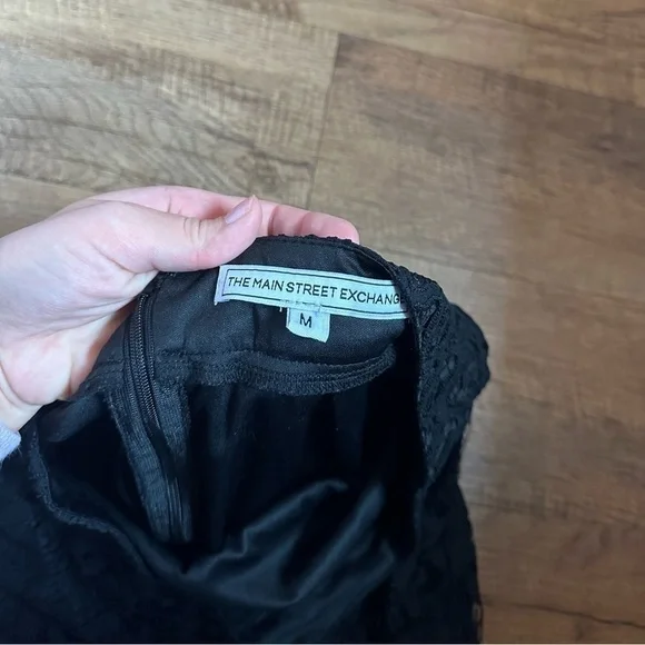 The Main Street Exchange Eleanor Lace Midi Skirt In Black - Picture 5 of 5